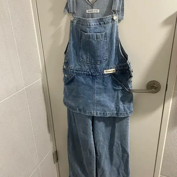 썸웨어버터 데님 오버롤 팬츠 - 3번째 이미지