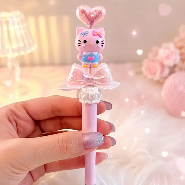 핑크핑크한 리본 키티 볼꾸 볼펜